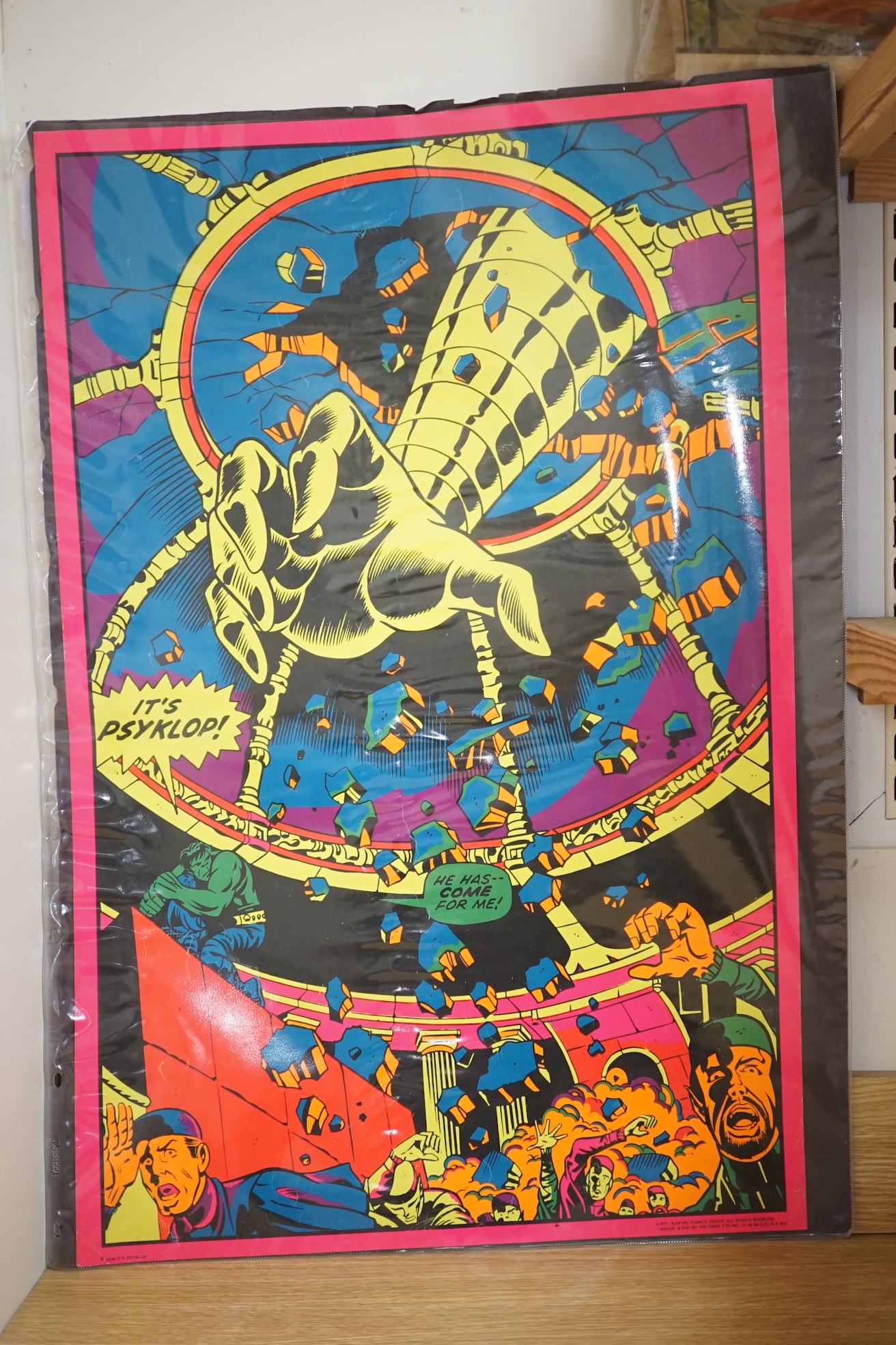 A vintage Marvel ‘It’s Psyklop’ poster, 1971, manufactured and disc by The Third Eye Inc. N.Y, unframed, 84 x 54cm. Condition - fair to good